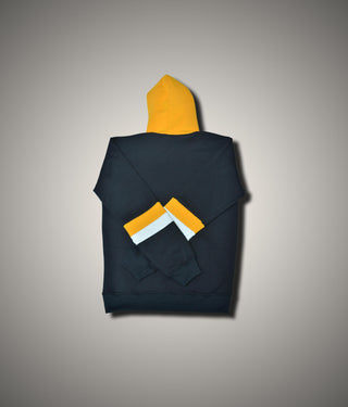 Black Yellow Hoodie cotton Fleece