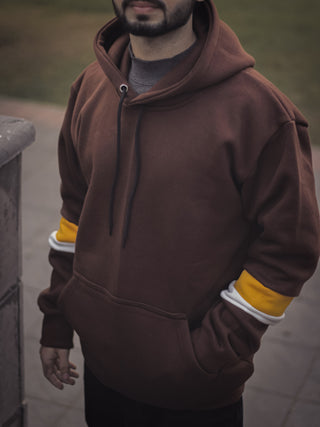 Brown Hoodie Cotton Fleece